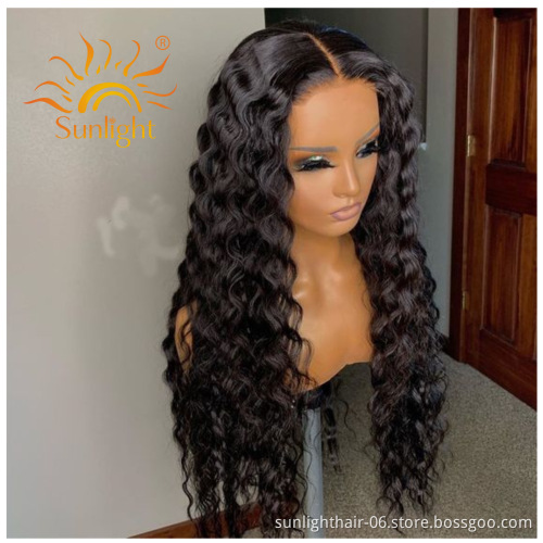 Sunlight Pre Plucked Lace 36 38 42 Inch Virgin Hd 100 Water Wave Brazilian Human Hair Wig